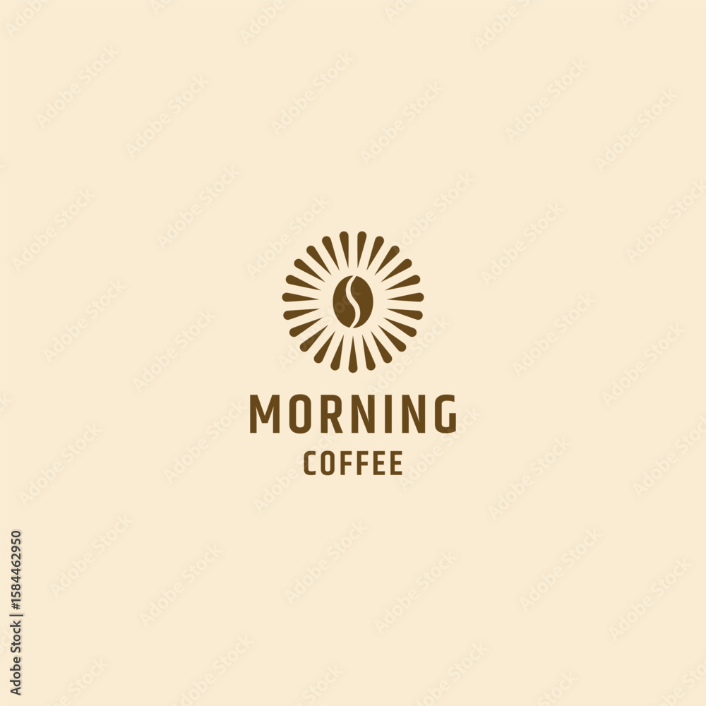 Fototapeta premium Morning coffee logo design template