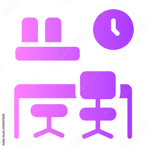 shared desk Gradient icon