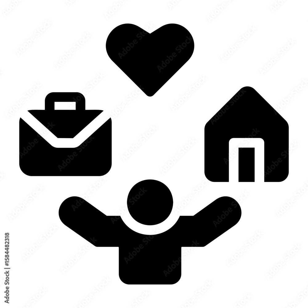 Fototapeta premium work balance Solid icon