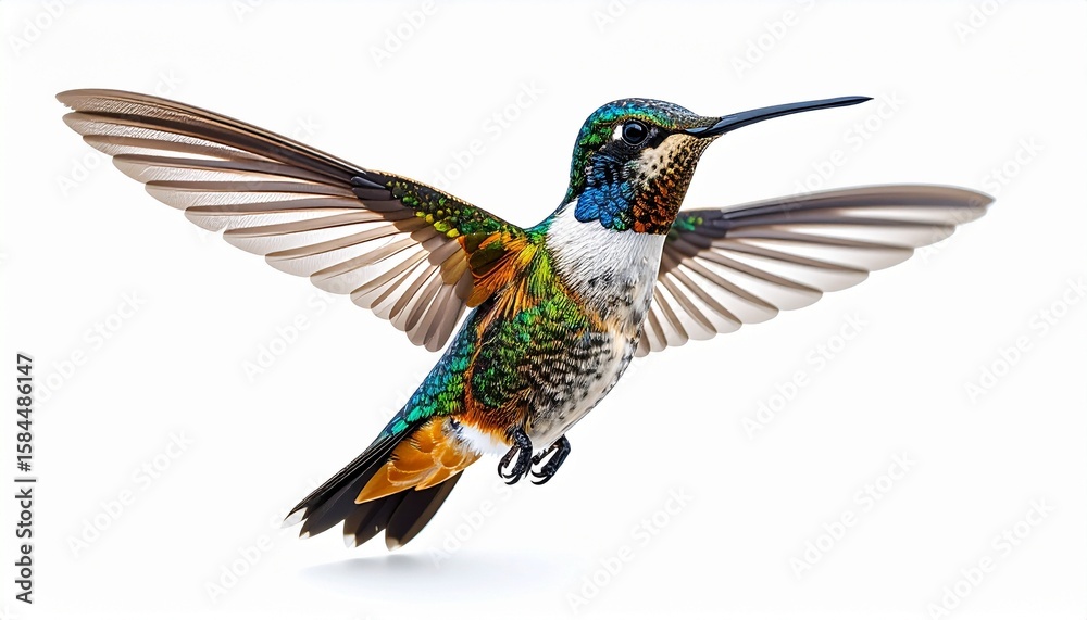 Obraz premium A hummingbird on white background