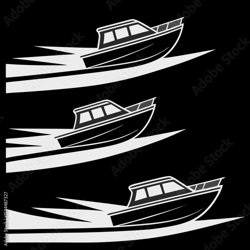 Sleek Motorboats Speeding Through Water speedboat watercraft
