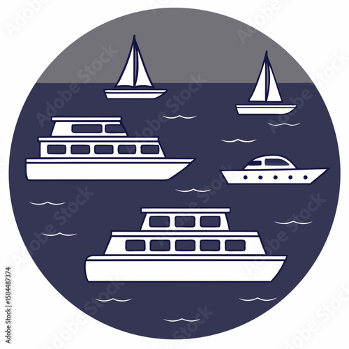 White boats sailing on dark blue water ocean