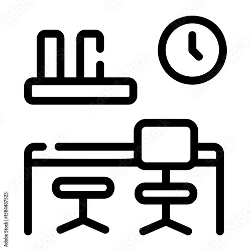 shared desk Line Icon