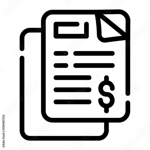 payment invoice Line Icon