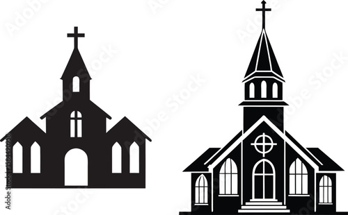church silhouette vector illustration