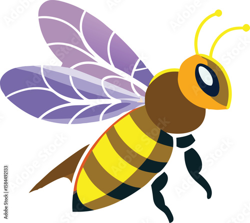 Flat Bee vector illustration 