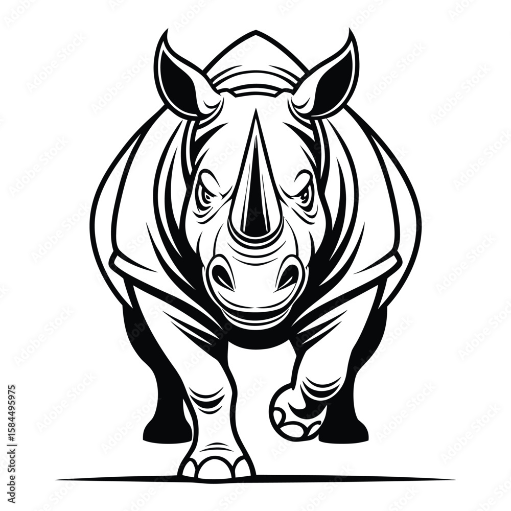 Fototapeta premium Running Rhino Silhouette