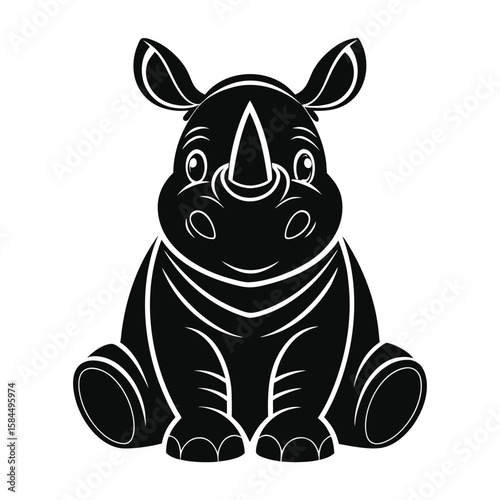Sitting Rhino Silhouette