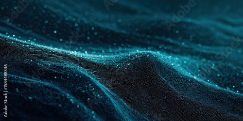 Deep teal textured surface with scattered light points
