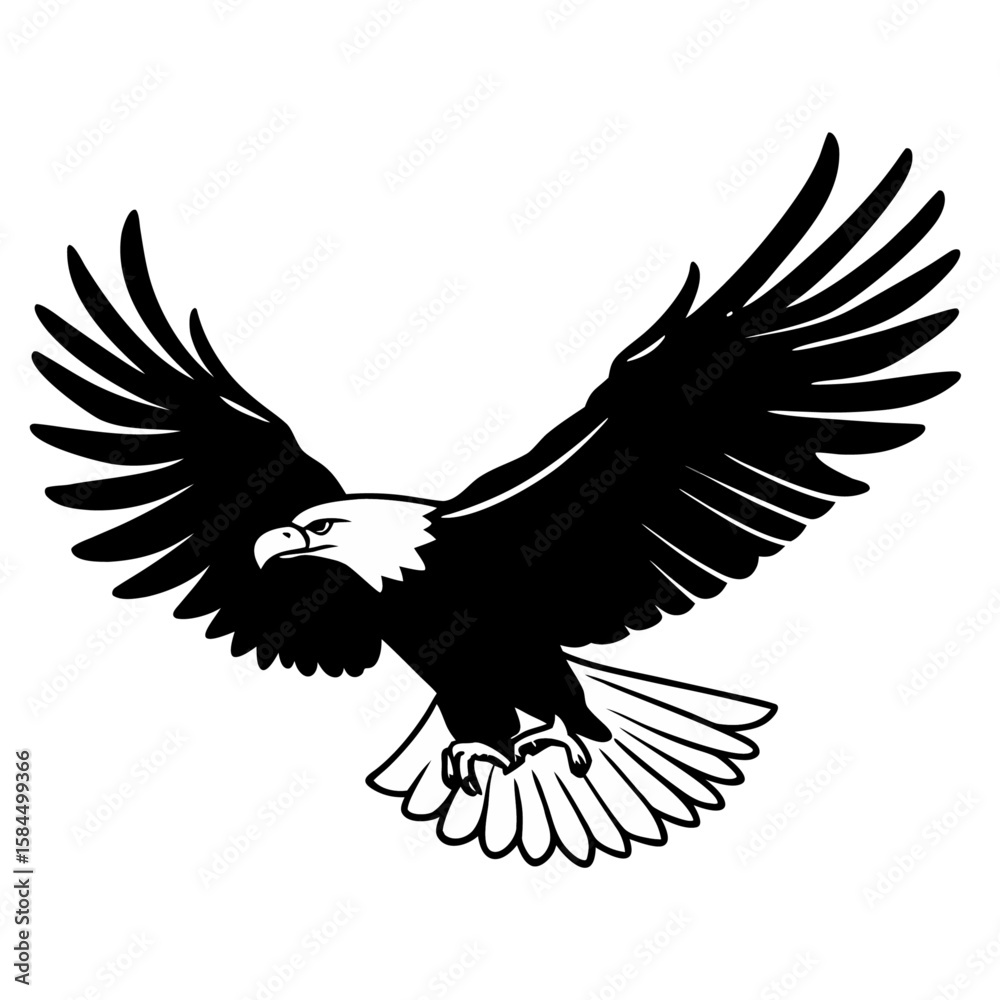 Obraz premium american eagle in flight wings fully spread