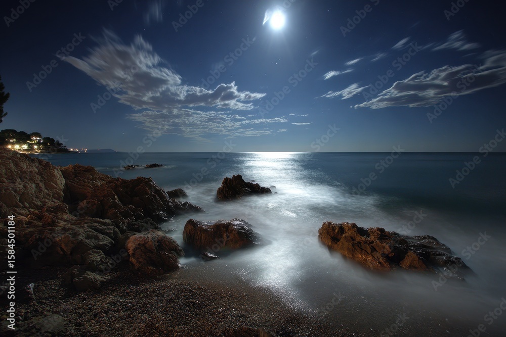 Obraz premium Nighttime moonlight