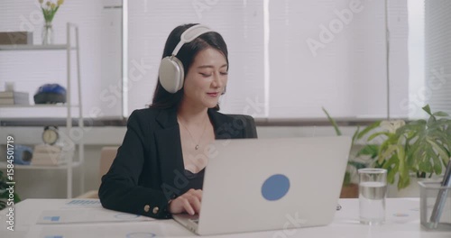 businesswoman checking data, graphs, statistical documents, preparing for team meeting