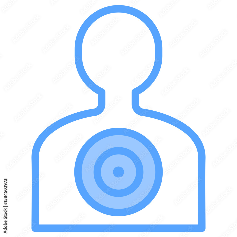 Shooting Target Blue Icon Shooting Target Blue Icon