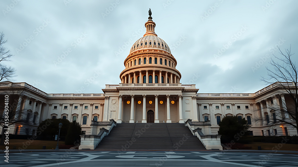 Obraz premium apitol building with stock market graph symbolizes financial regulation and economic policy