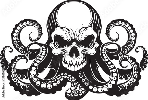 Winged skull and crossbones tattoo design vector illustration for gothic grunge art
