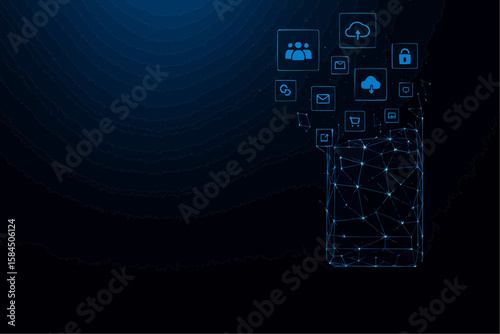 abstract technology background with blue background
