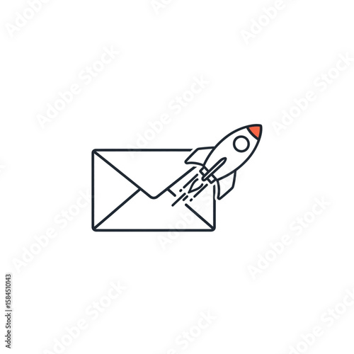 A simple graphic of an envelope with a rocket, suggesting fast email delivery.
