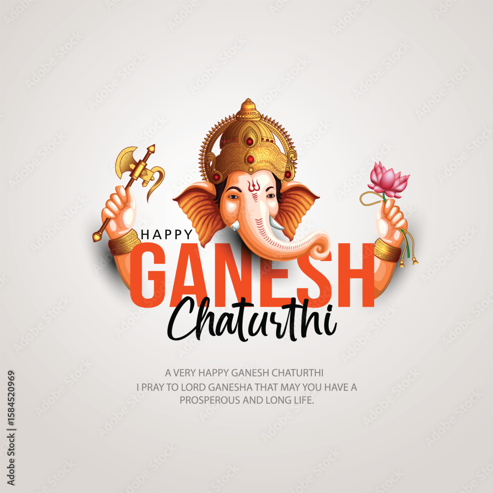 Lord Ganpati on Ganesh Chaturthi background. new abstract vector illustration design background