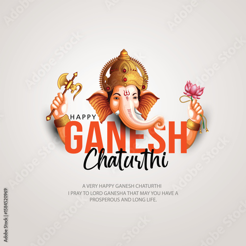 Lord Ganpati on Ganesh Chaturthi background. new abstract vector illustration design background