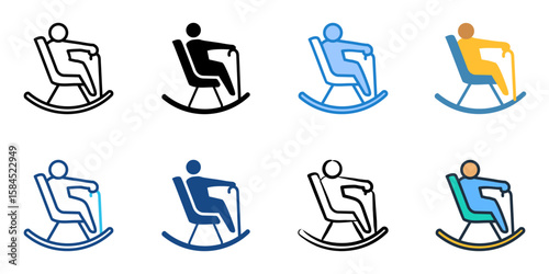 Senior Citizen icon set multiple style collection 
