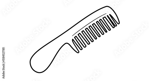 A simple black and white line drawing of a comb