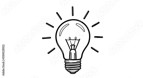 A handdrawn sketch of a glowing lightbulb, symbolizing a bright idea