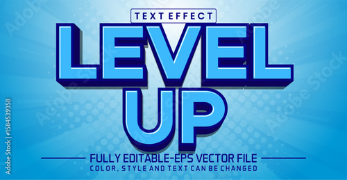 Level up font Text effect editable