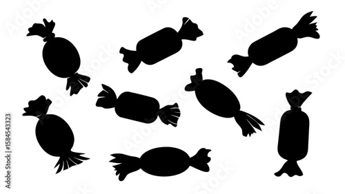 Candy silhouette vector, candy icon, vector illustration