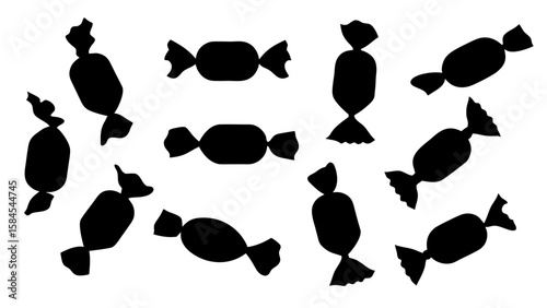 Candy silhouette vector, candy icon, vector illustration