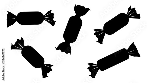 Candy silhouette vector, candy icon, vector illustration