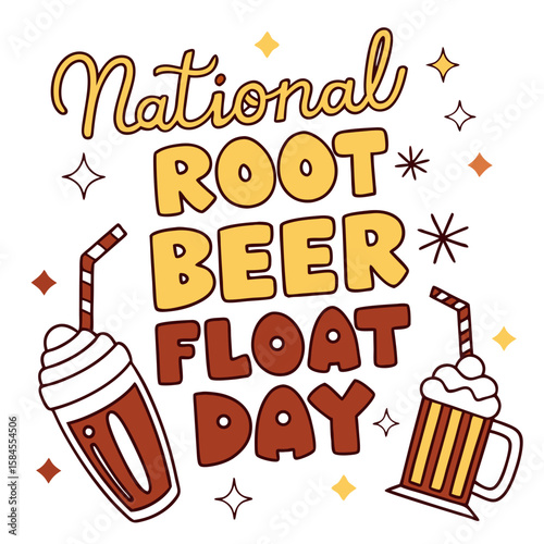 NATIONAL ROOT BEER FLOAT DAY vector illustration