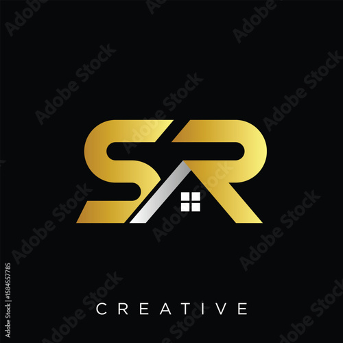 SR Logo real estate modern company luxury elegant vector icon creative