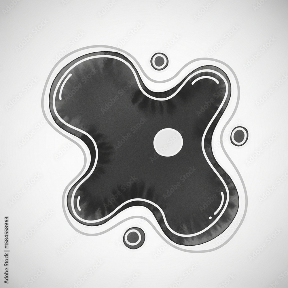 Fototapeta premium Abstract Blob Illustration with Retro Circles