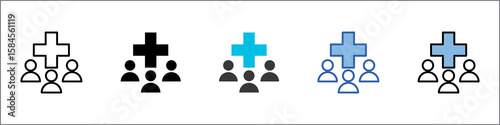 Community Health Icon Pack Multistyle Illustration