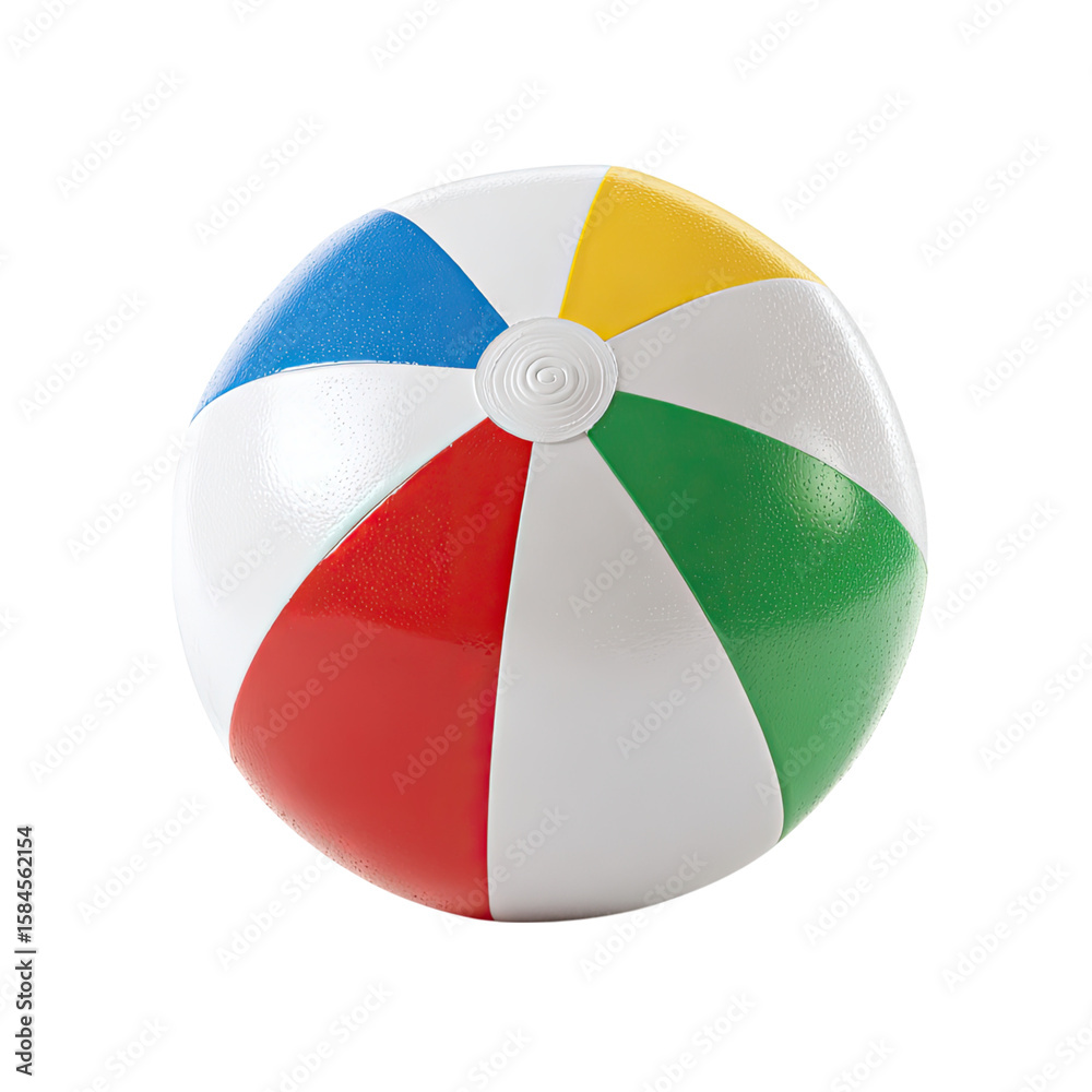 Obraz premium Colorful Beach Ball Summer Fun Inflatable Toy for Playtime and Relaxation
