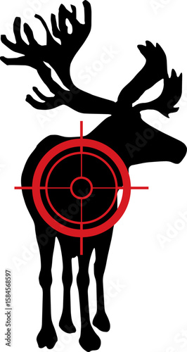 deer silhouette with crosshairs logo