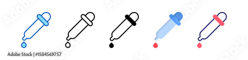 Color Picker Multiple Style Icon Set Collection.  