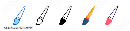 Brush Multiple Style Icon Set Collection.  