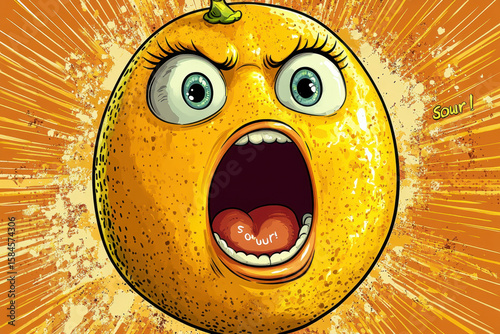An orange with a big mouth and a big grin.