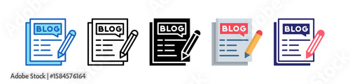 Blogging Multiple Style Icon Set Collection.  