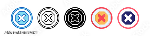 Ad Blocker Multiple Style Icon Set Collection.  