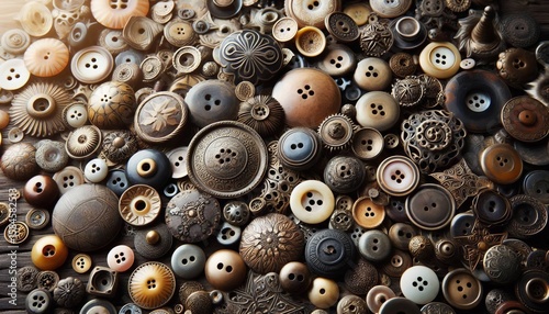 A collection of antique buttons Vintage Decorative