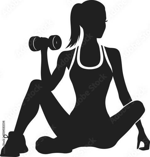 Strong Woman Fitness Silhouette