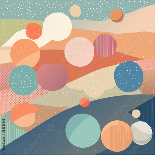 collection of circles and dots, forming abstract patterns