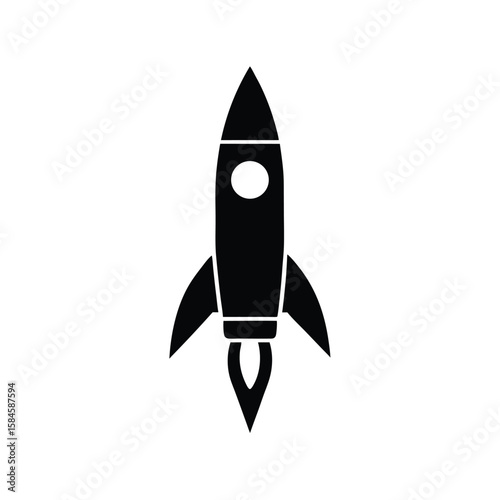 Fototapeta Naklejka Na Ścianę i Meble -  Minimal Rocket Icon Vector Illustration