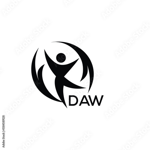 Classic Shield Logo with Stars and DAW Letters – Premium Badge or Security Brand Identity. DAW Letter Logo.
