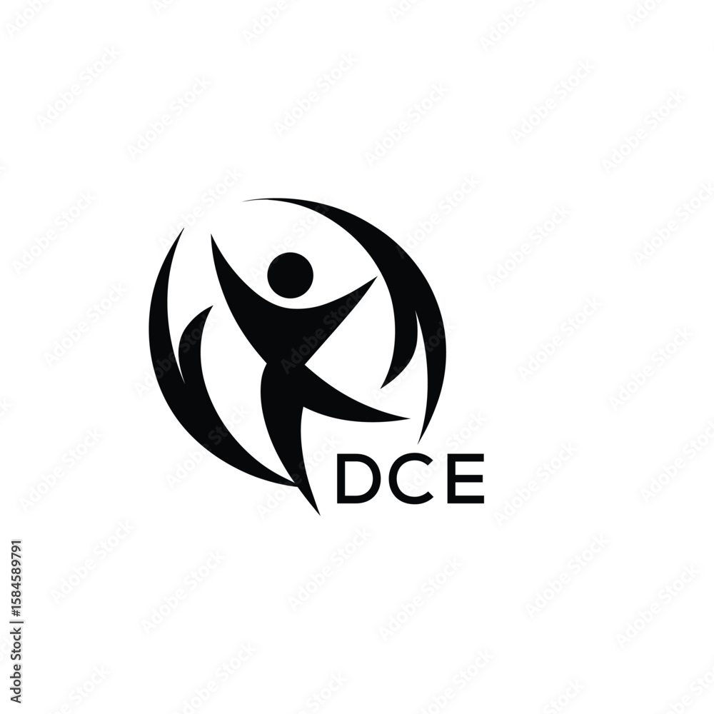Obraz premium Classic Shield Logo with Stars and DCE Letters – Premium Badge or Security Brand Identity. DCE Letter Logo. 