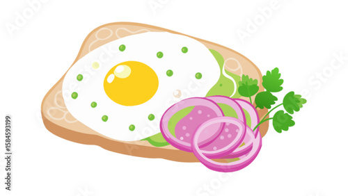 Egg toast avocado onion
