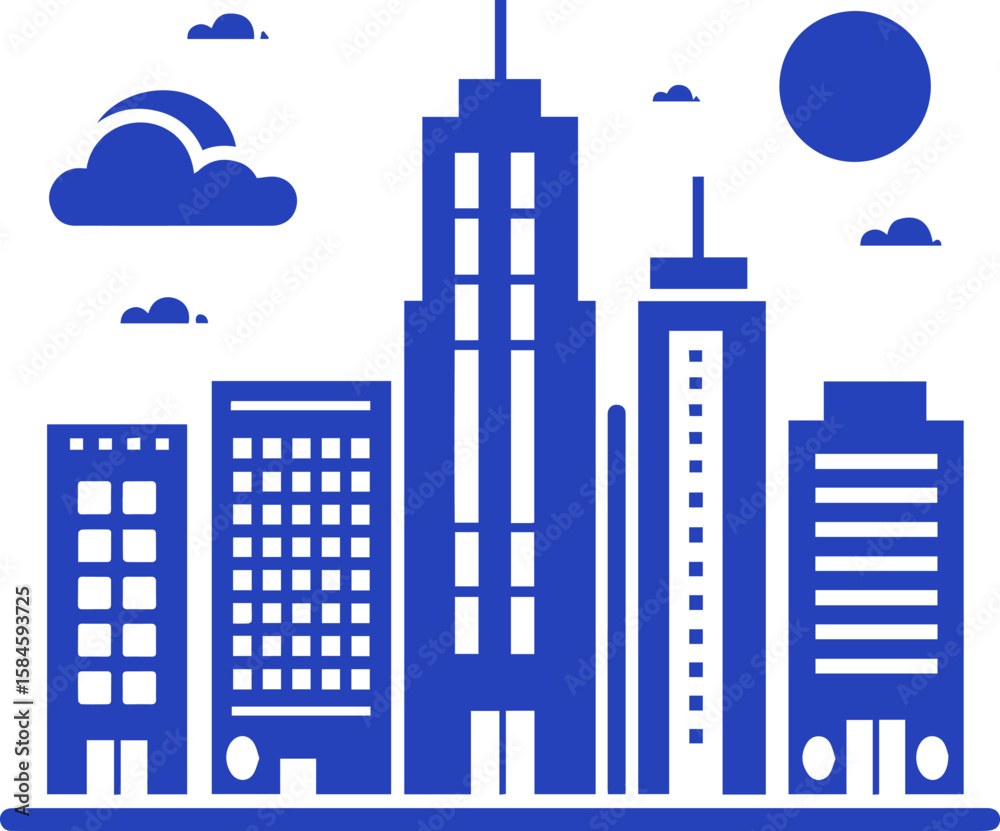 Obraz premium Simple Building Vector Illustration