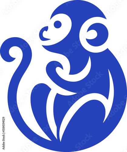Elegant Tribal Monkey Logo Design